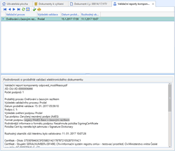 Ověření elektronického podpisu včetně časového razítka